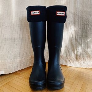 Hunter boots with socks